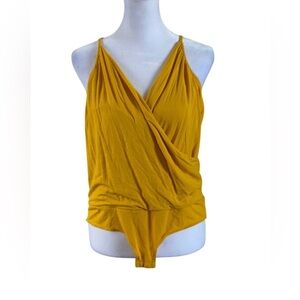 J. Crew Mustard Yellow Wrap Front Bodysuit